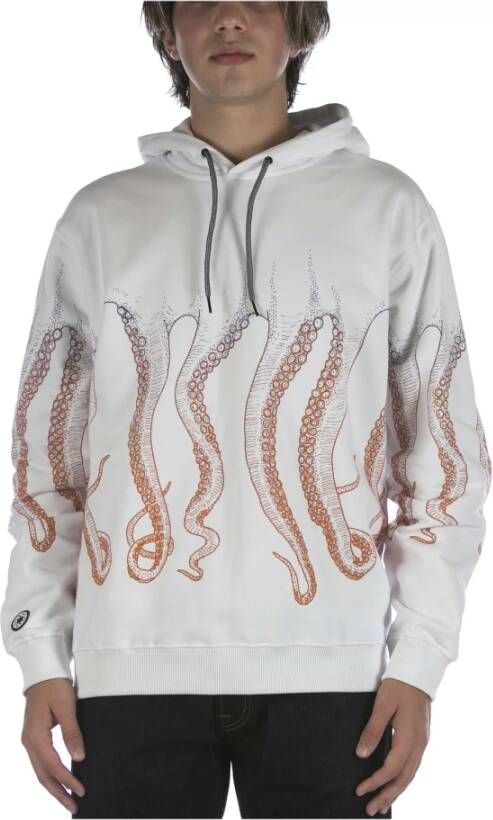 Octopus Gradient Hoodie Wit Lange Mouw White Heren