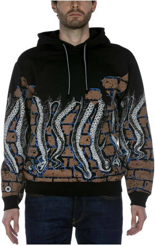 Octopus Zwarte Lichtgewicht Hoodie Bricks Multicolor Heren
