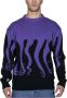 Octopus Zwarte Crewneck Sweater Borduurwerk Multicolor Heren - Thumbnail 2
