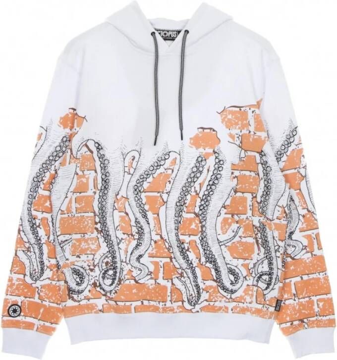 Octopus lichtgewicht hoodie White Heren