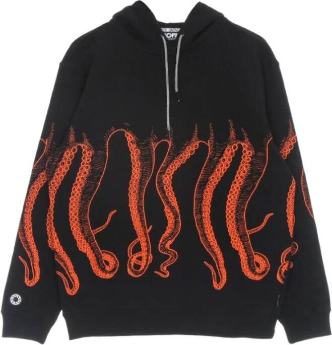 Octopus lichtgewicht hoodie Zwart Heren