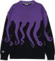Octopus Zwarte Crewneck Sweater Borduurwerk Multicolor Heren - Thumbnail 1