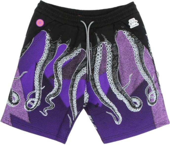 Octopus Shorts fleece Purple Heren