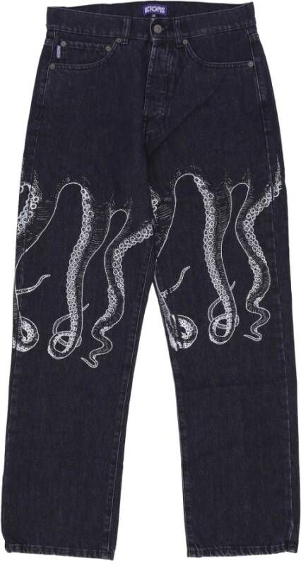 Octopus Straight Jeans Zwart Heren