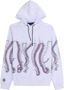 Octopus Witte Fuzzy Hoodie Sweatshirt met lange mouwen White Heren - Thumbnail 1