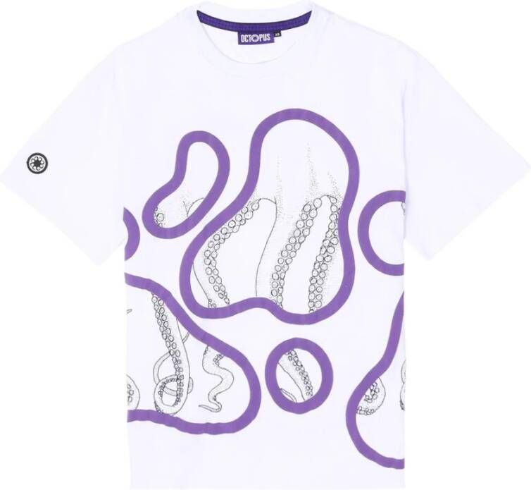 Octopus Klassiek Wit Katoenen T-Shirt White Heren
