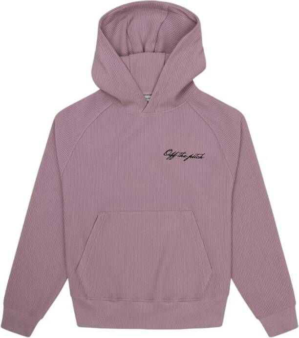 Off The Pitch Script Rib Hoodie Dames Roze Pink Heren