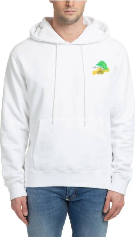 Off White Brush Arr Slim Hoodie White Heren