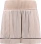 Off White Beige Shorts met Elastische Tailleband Beige Dames - Thumbnail 1