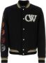 Off White Zwarte ribgebreide bomberjas met maanmotief Black Heren - Thumbnail 1