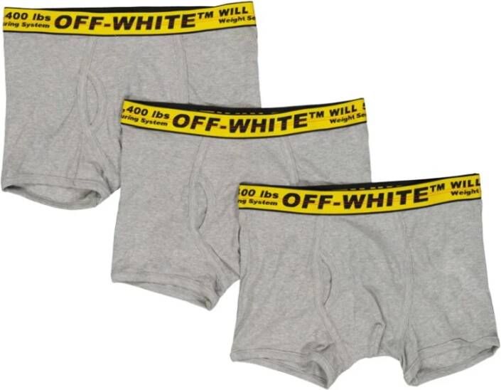 Off-White Set van drie boxershorts Grijs