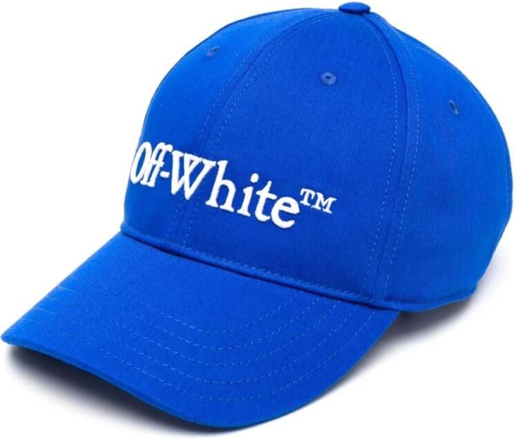 Off White Blauwe Logo-Geborduurde Baseballpet Blue Heren
