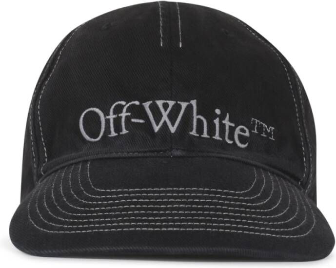 Off-White Honkbalpet met geborduurd logo Zwart