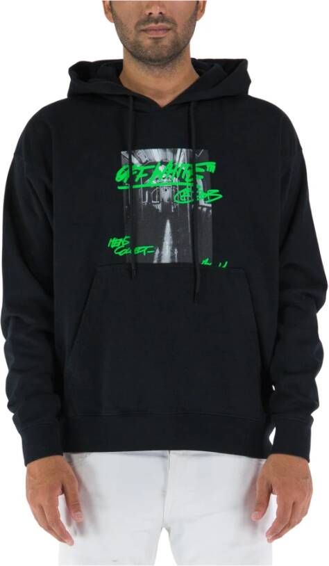 Off-White Katoenen hoodie Zwart - Foto 2
