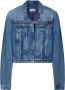 Off White Blauwe Denim Jack met Riemdetail Blue Dames - Thumbnail 3