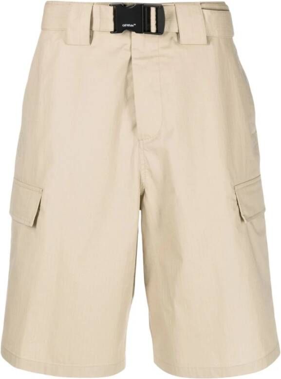 Off White Casual korte broek Beige Heren
