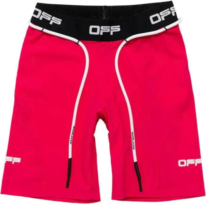 Off White Roze elastische shorts voor vrouwen Pink Dames