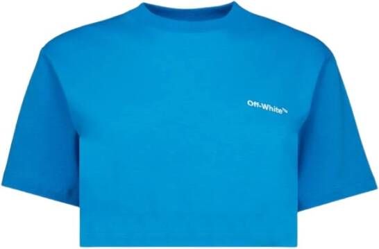 Off-White T-shirt met logoprint Blauw