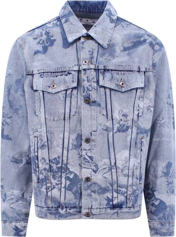 Off White Denim Jackets Blauw Heren