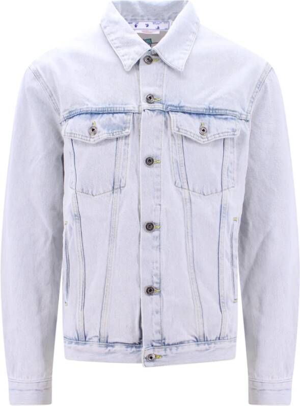 Off White Denim Jackets Blauw Heren