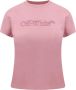 Off White Geborduurd Logo Katoenen T-Shirt Roze Dames - Thumbnail 1