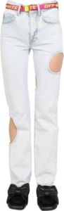 Off White Hole Baggy Jeans Blauw Dames