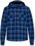 Off White Check Flannel Hooded Blauw Blue Heren - Thumbnail 1