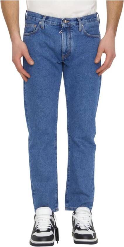 Off White Jeans Blauw Heren