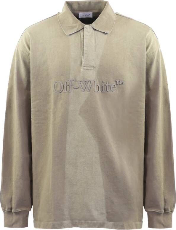 Off White Laundry Extra Wide L S Polo Beige Heren