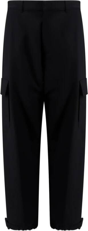 Off White Leather Trousers Zwart Heren