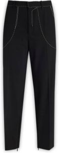 Off White Leather Trousers Zwart Heren