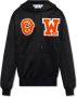 Off White Zwarte Sweatshirt met Trekkoord Capuchon Black Heren - Thumbnail 1