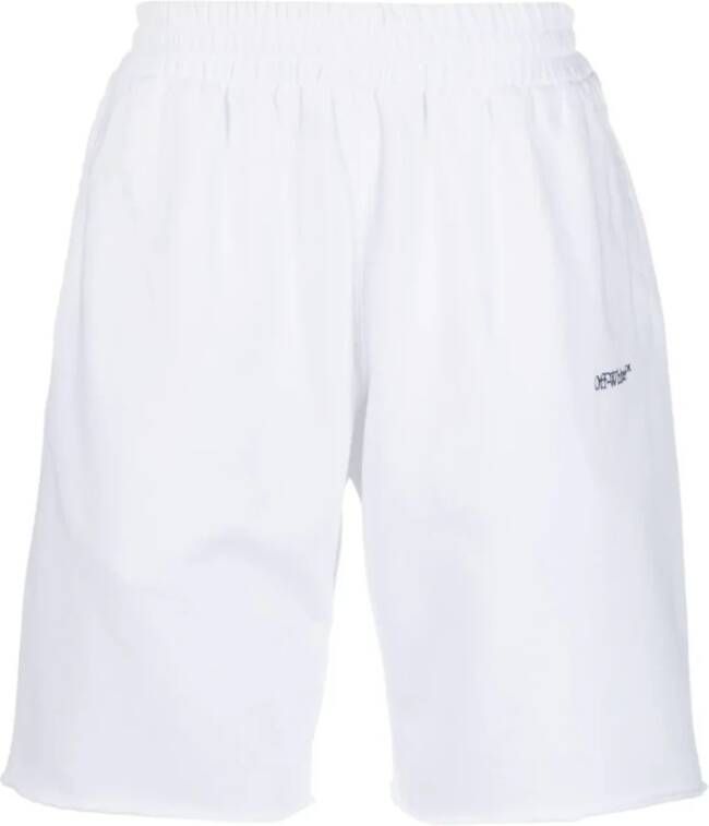 Off White Shorts met logo White Heren