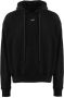 Off White Zwarte katoenen trui met trekkoord capuchon Black Heren - Thumbnail 1