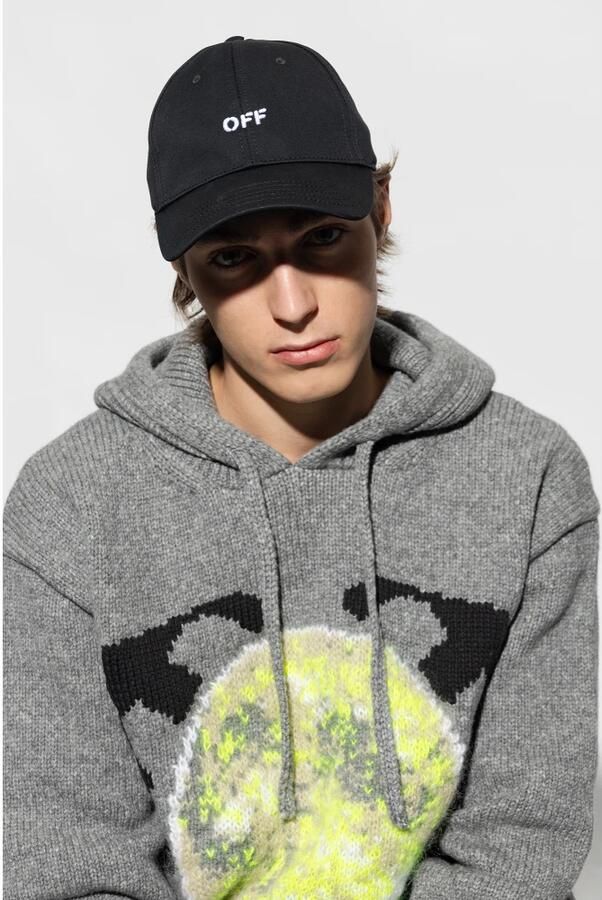 Off White Baseball Cap met Logo in Off-White Canvas Black Heren - Foto 3
