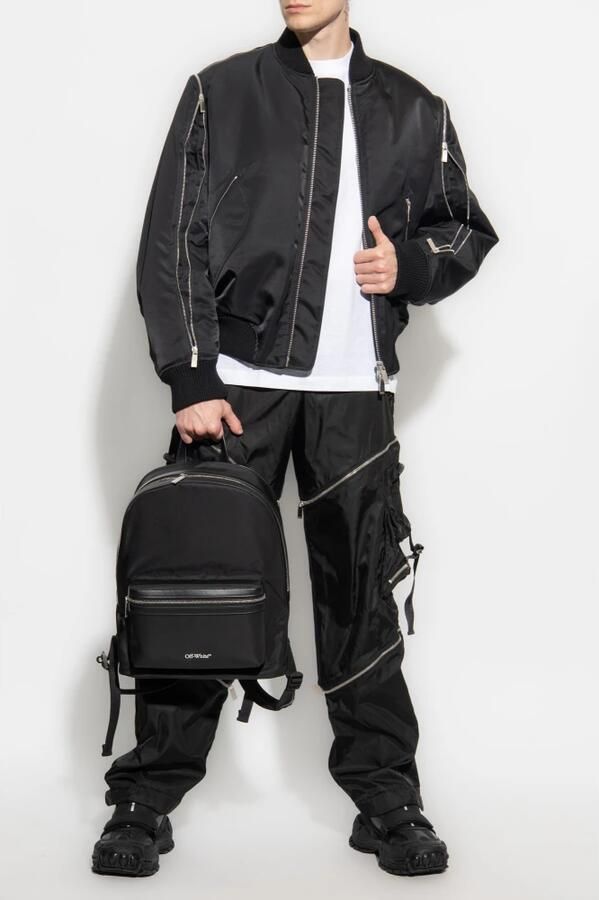 Off White Zwarte losse jeans met verstelbare taille en meerdere zakken Black Heren - Foto 2