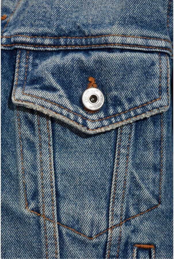 Off White Blauwe Katoenen Denim Jack Mantels Blue Dames - Foto 2