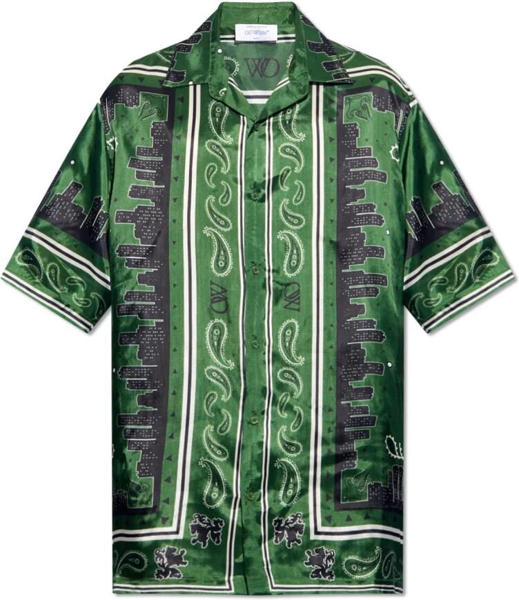Off White Bandana Print Grafisch Shirt Multicolor Heren