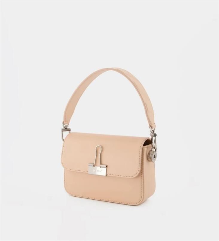 Off-White Hobo bags Plain Binder S Crossbody Peach Orange Leather in oranje - Foto 3