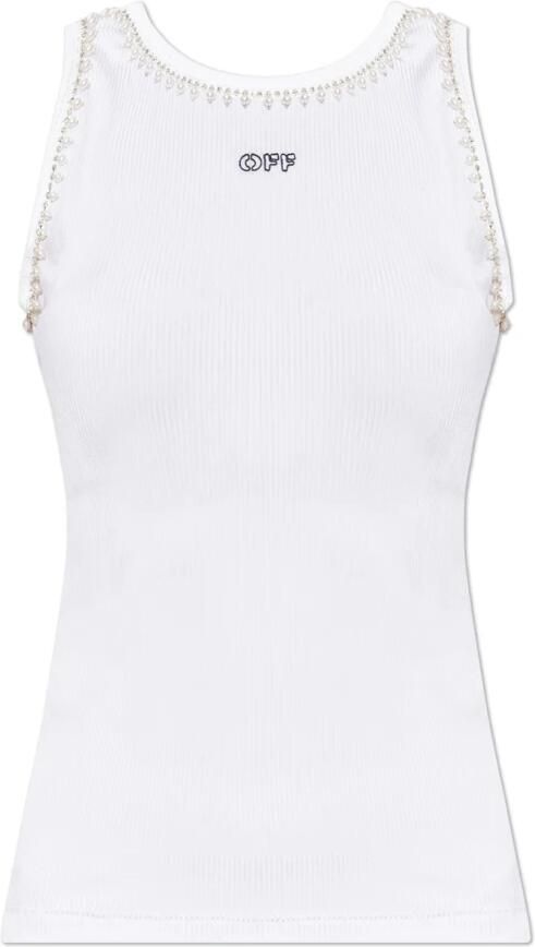 Off White Logo Top White Dames