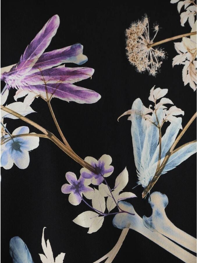 Off White Zwarte Arrows Bloemenprint T-shirt Black Dames