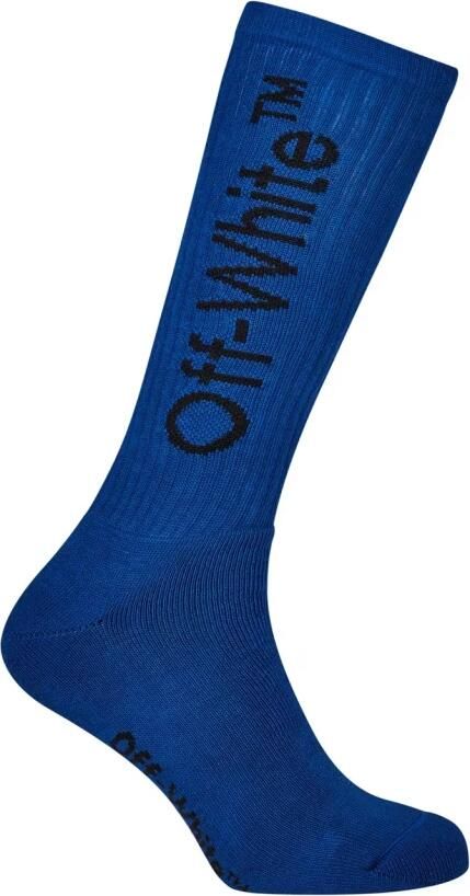 Off White Pijl Logo Mid Sokken Peacock Black Blue Heren - Foto 2