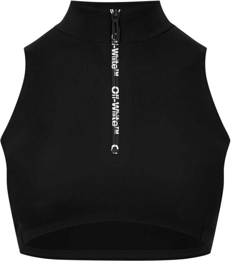 Off White Scuba Logo Zip Top Black Dames - Foto 5