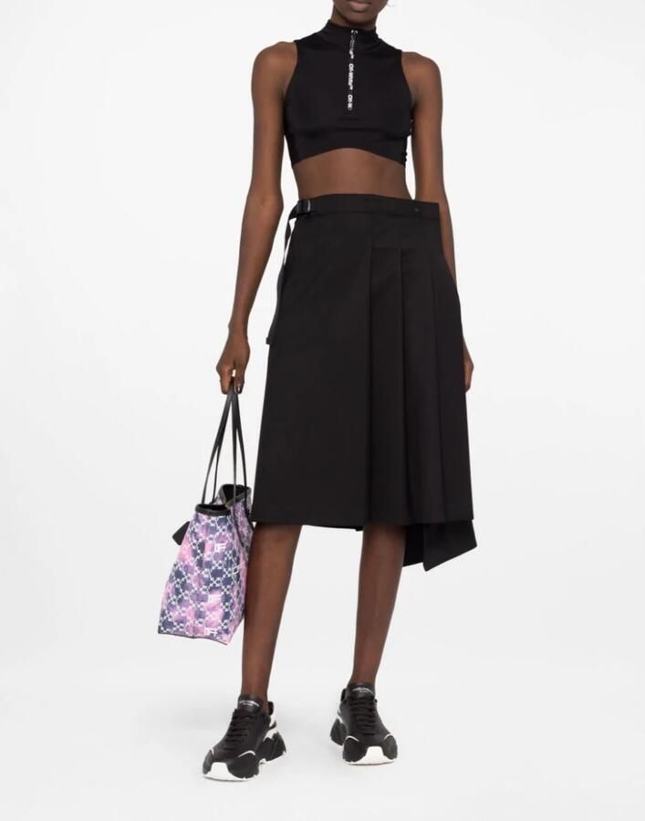 Off White Scuba Logo Zip Top Black Dames