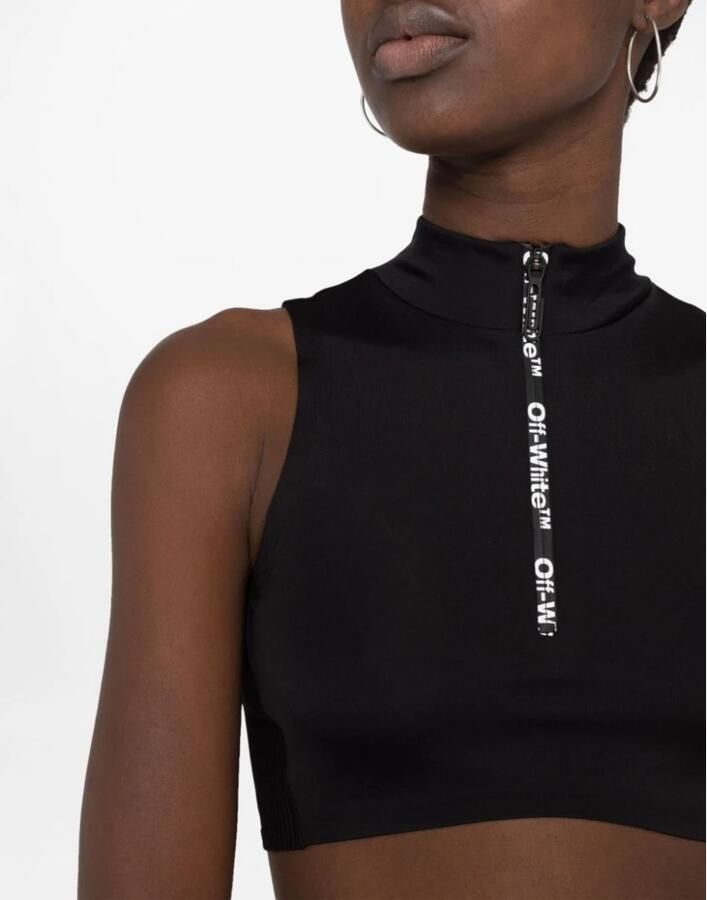 Off White Scuba Logo Zip Top Black Dames - Foto 4
