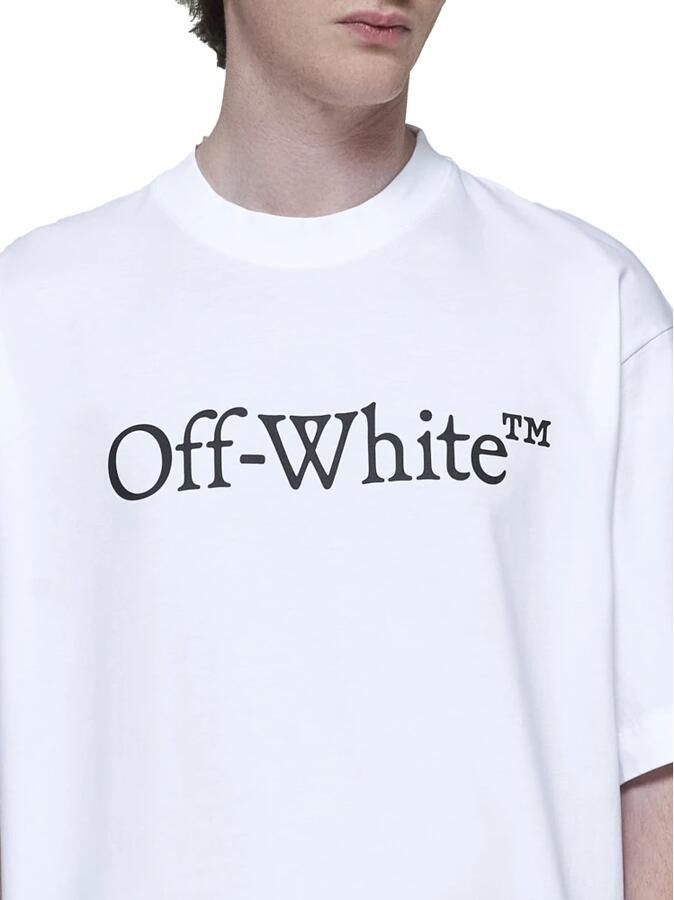 Off White Jersey Texture Logo Print T-shirts en Polos White Heren - Foto 2