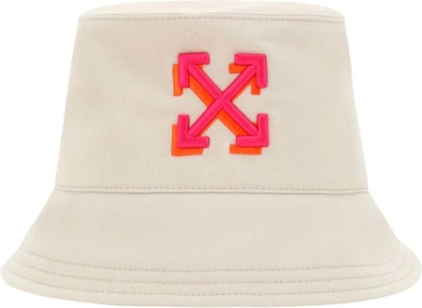 Off White Beige Bucket Hat Regular Fit 100% Katoen Beige Dames