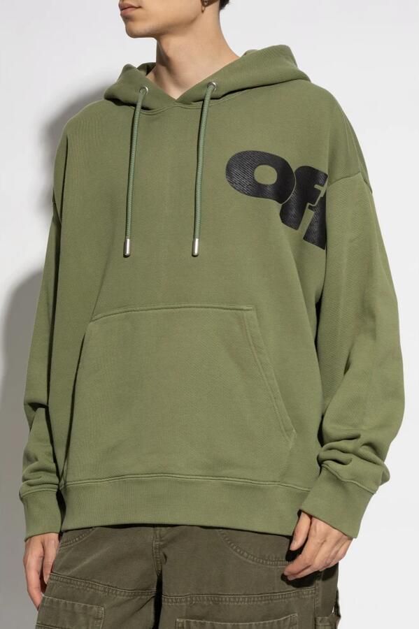 Off White Sweatshirt met logo Green Heren - Foto 4