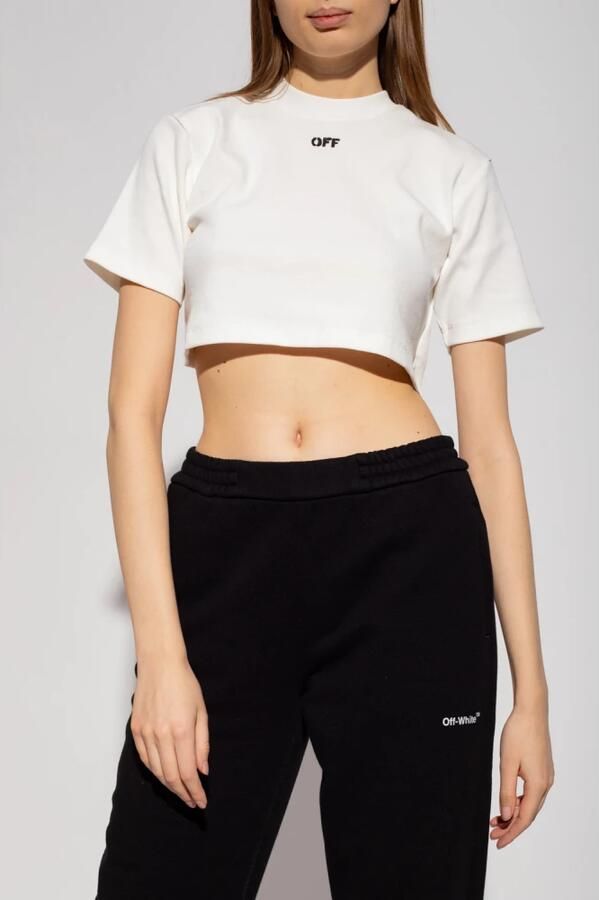 Off White Ivoor stretch katoen t-shirt White Dames - Foto 2