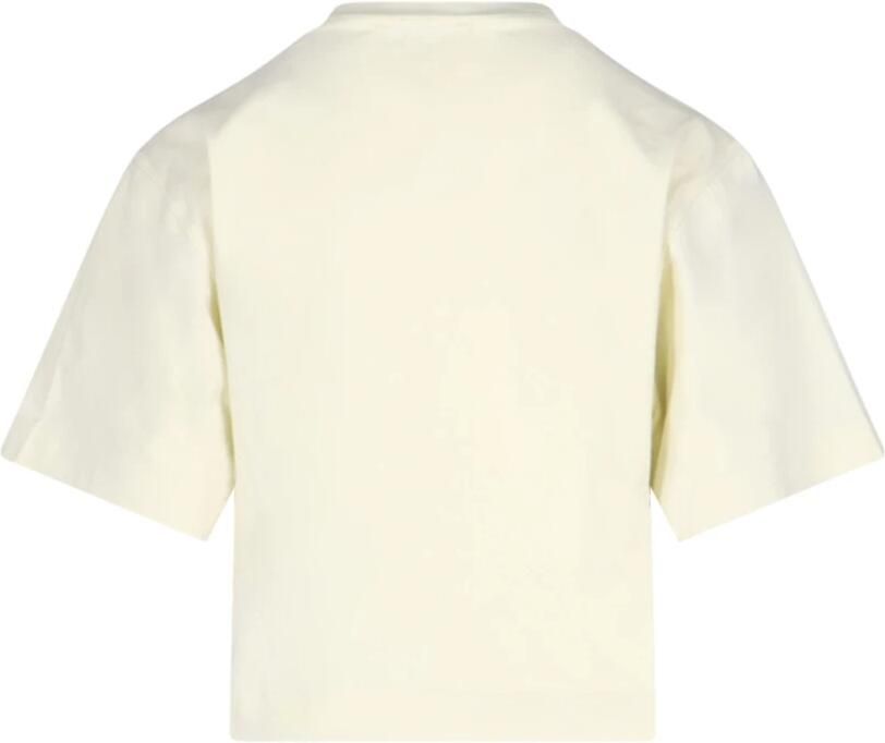 Off White Witte Ribgebreide T-shirts en Polos met Zwart Logo White Dames - Foto 4